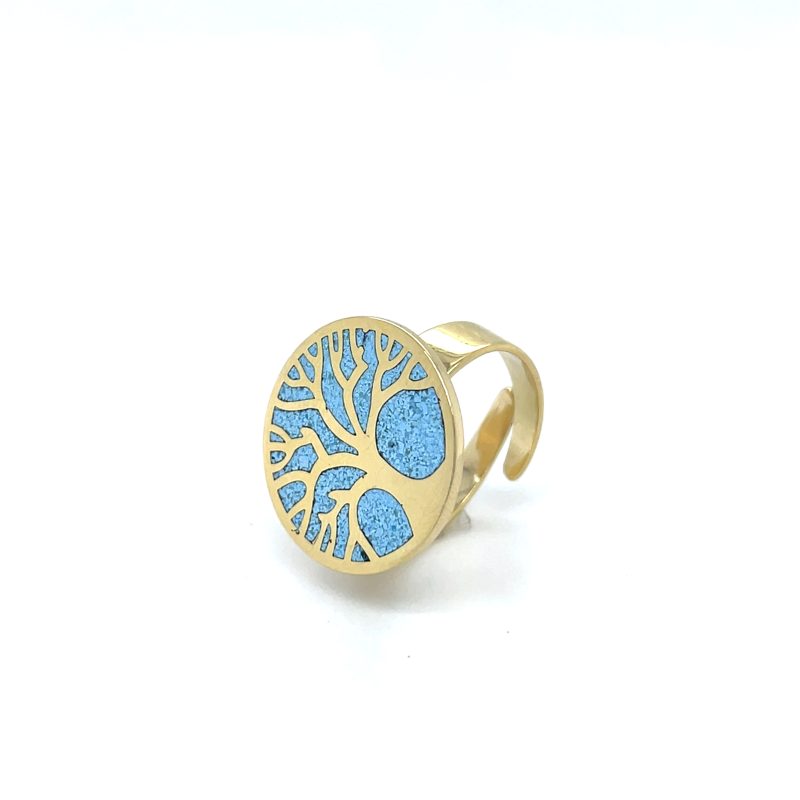 Brass Micro Mosaic Disc Ring - Image 2