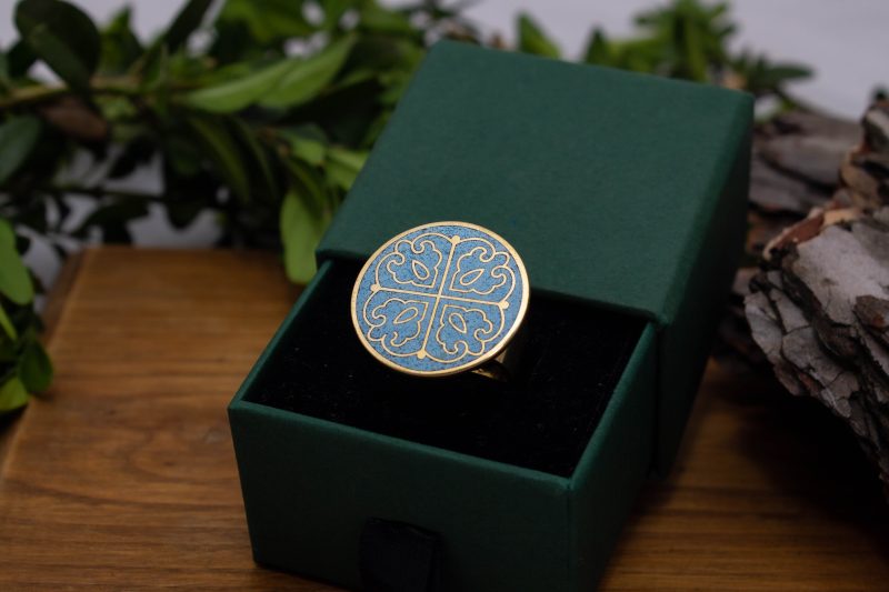 Brass Micro Mosaic Disc Ring - Image 5