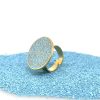 Brass Micro Mosaic Disc Ring