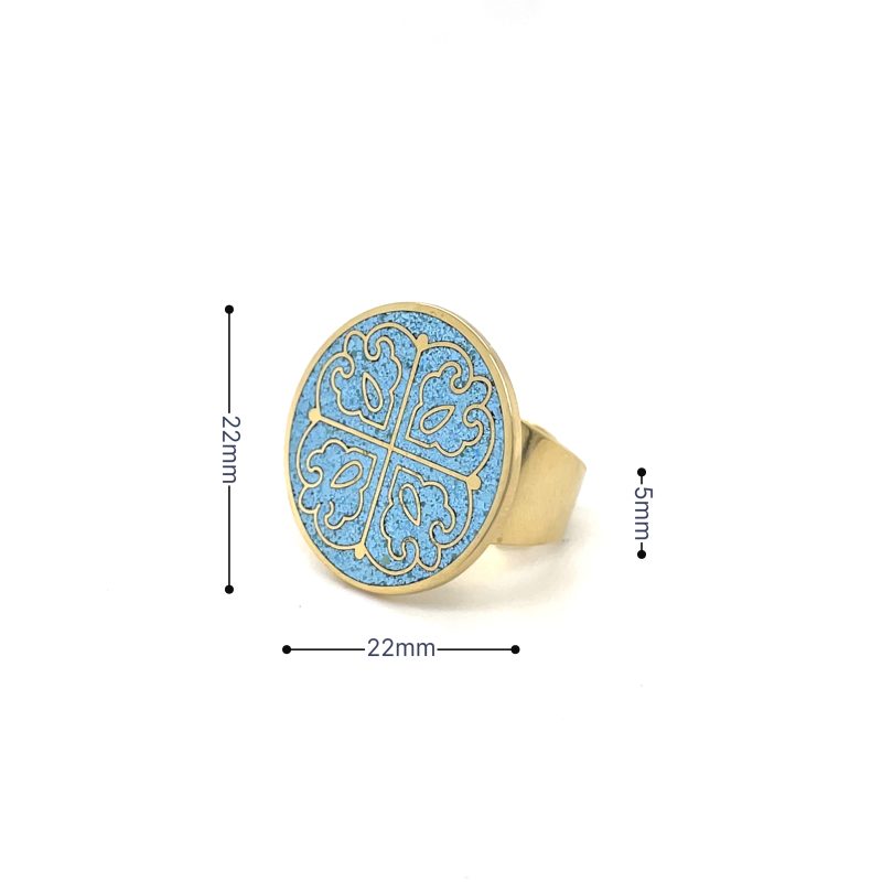 Brass Micro Mosaic Disc Ring - Image 3