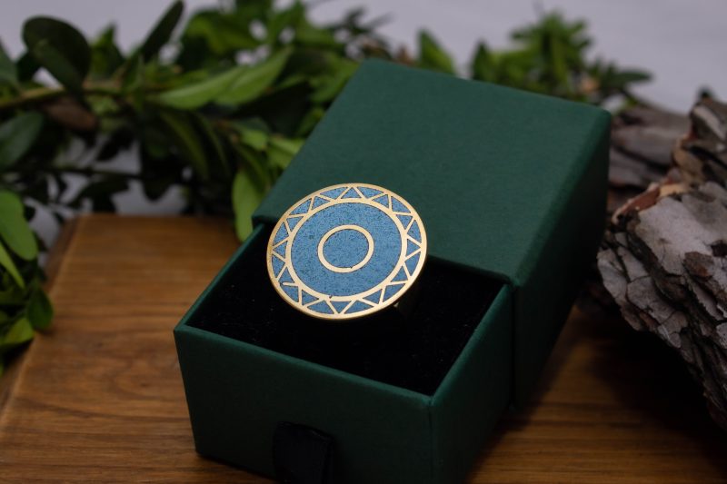 Brass Micro Mosaic Disc Ring - Image 5