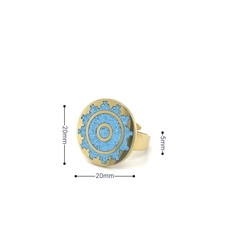 Brass Micro Mosaic Disc Ring - Image 3