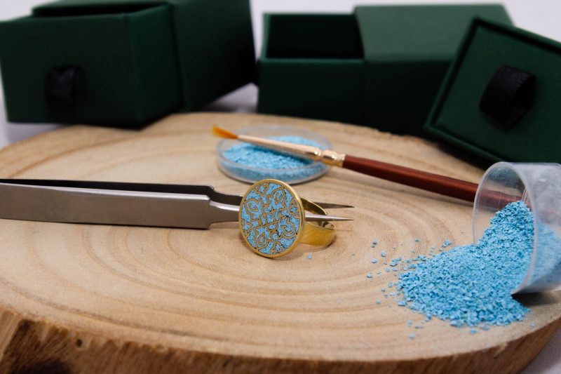 Brass Micro Mosaic Disc Ring - Image 4