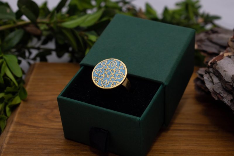 Brass Micro Mosaic Disc Ring - Image 5