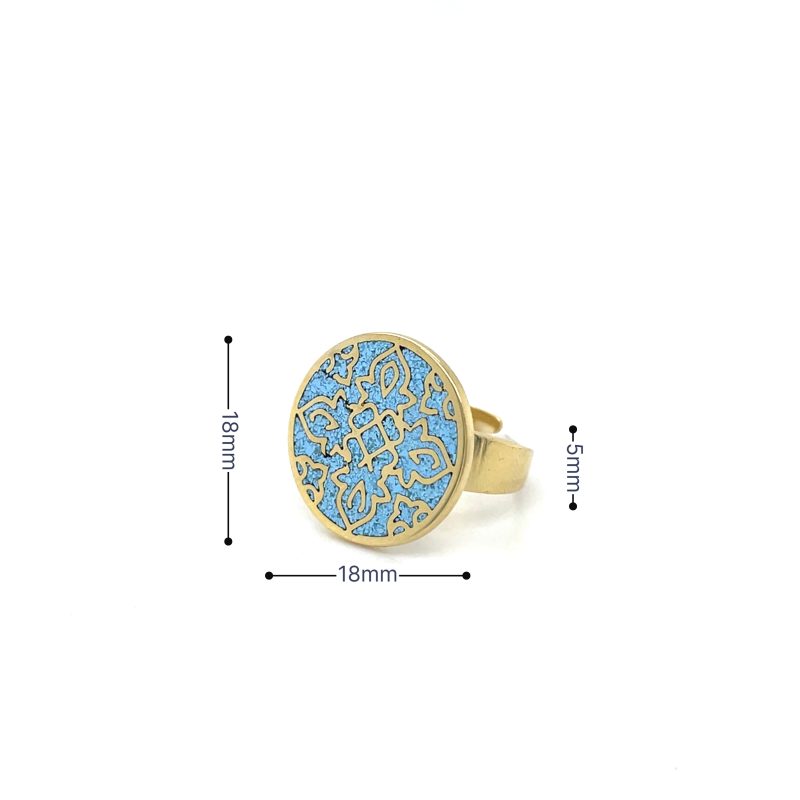 Brass Micro Mosaic Disc Ring - Image 3