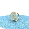 Brass Micro Mosaic Disc Ring