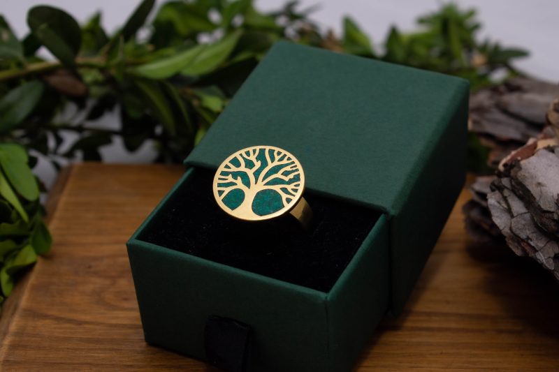 Brass Micro Mosaic Disc Ring - Image 5
