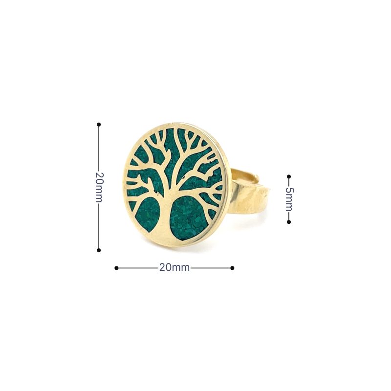 Brass Micro Mosaic Disc Ring - Image 3