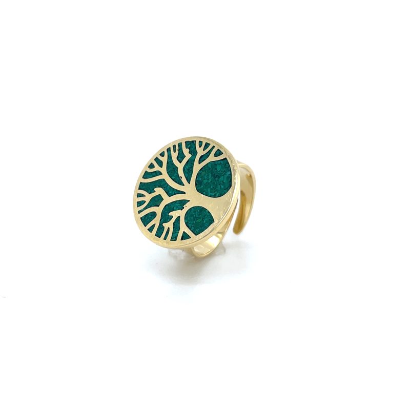 Brass Micro Mosaic Disc Ring - Image 2
