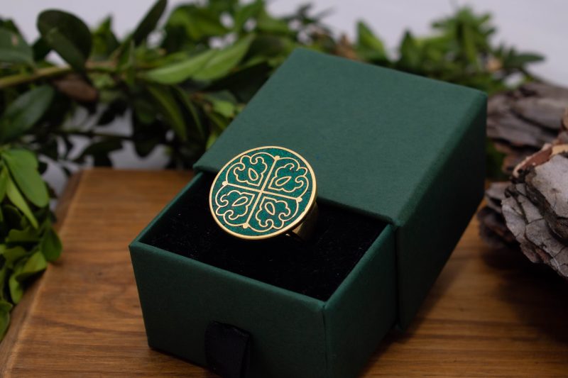 Brass Micro Mosaic Disc Ring - Image 5
