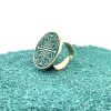 Brass Micro Mosaic Disc Ring