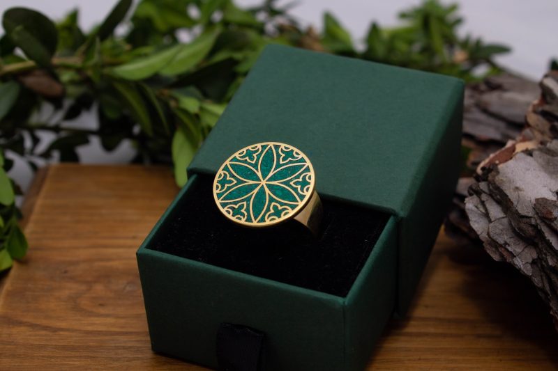Brass Micro Mosaic Disc Ring - Image 5
