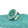 Brass Micro Mosaic Disc Ring