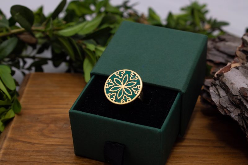 Brass Micro Mosaic Disc Ring - Image 5