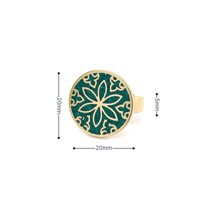 Brass Micro Mosaic Disc Ring - Image 3