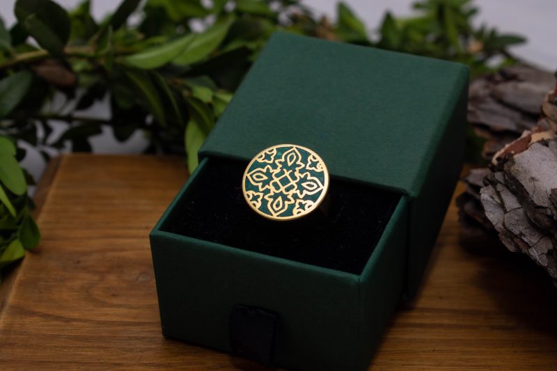 Brass Micro Mosaic Disc Ring - Image 5