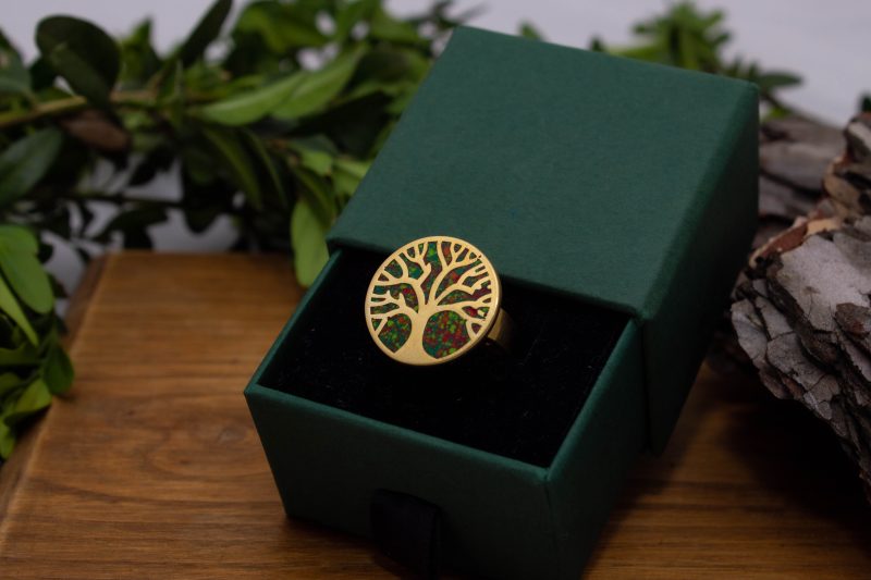 Brass Micro Mosaic Disc Ring - Image 5
