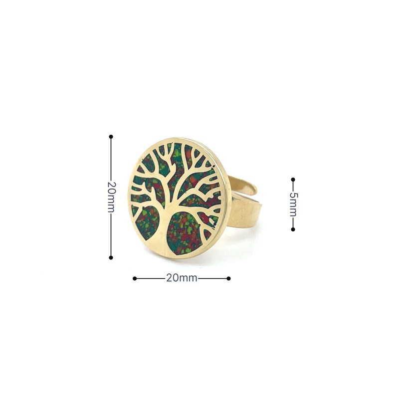 Brass Micro Mosaic Disc Ring - Image 3