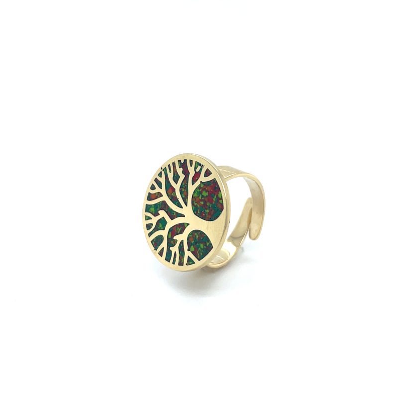 Brass Micro Mosaic Disc Ring - Image 2