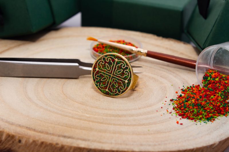Brass Micro Mosaic Disc Ring - Image 4