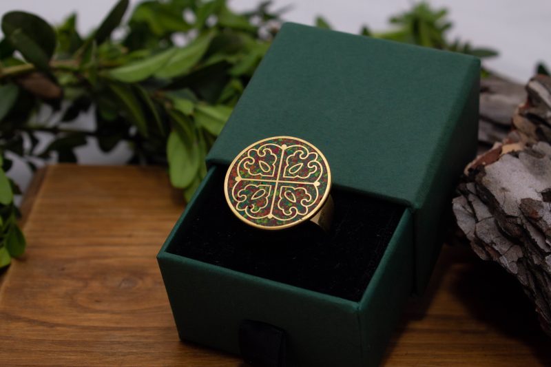 Brass Micro Mosaic Disc Ring - Image 5