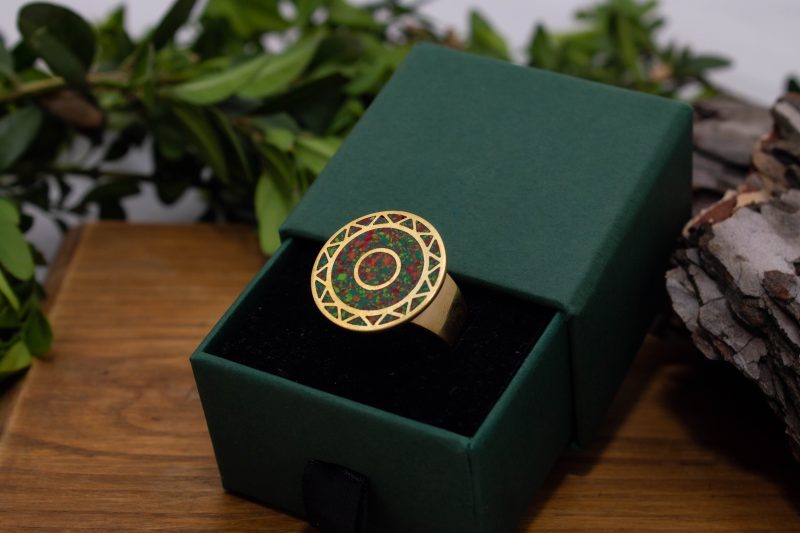 Brass Micro Mosaic Disc Ring - Image 5