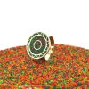 Brass Micro Mosaic Disc Ring