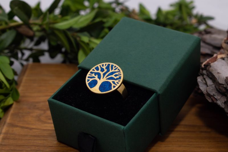 Brass Micro Mosaic Disc Ring - Image 5