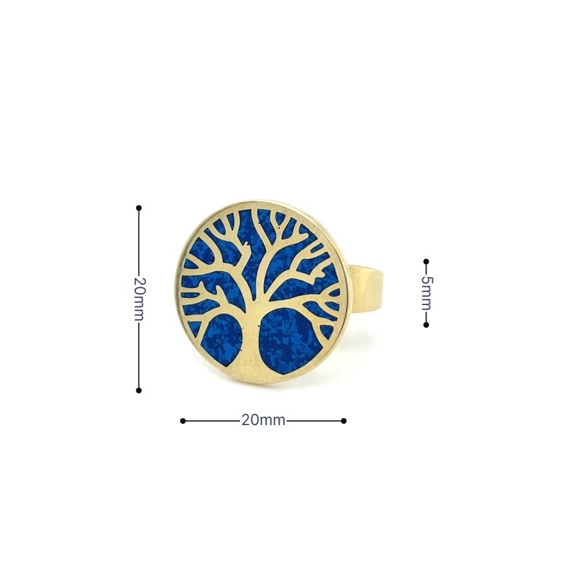 Brass Micro Mosaic Disc Ring - Image 3