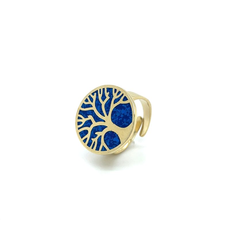 Brass Micro Mosaic Disc Ring - Image 2