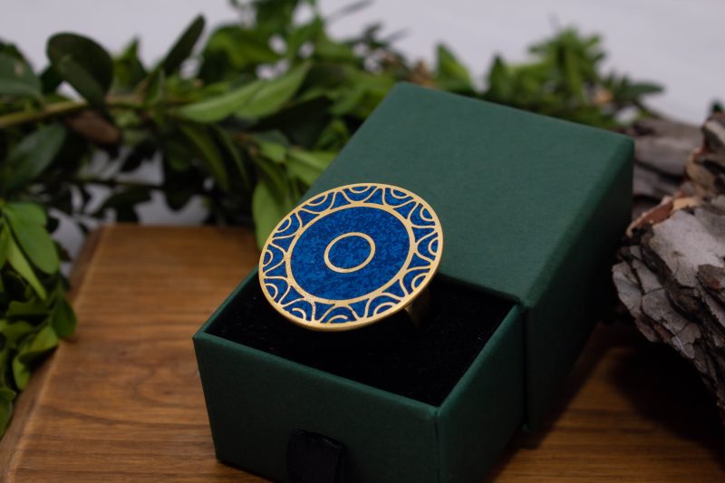 Brass Micro Mosaic Disc Ring - Image 5