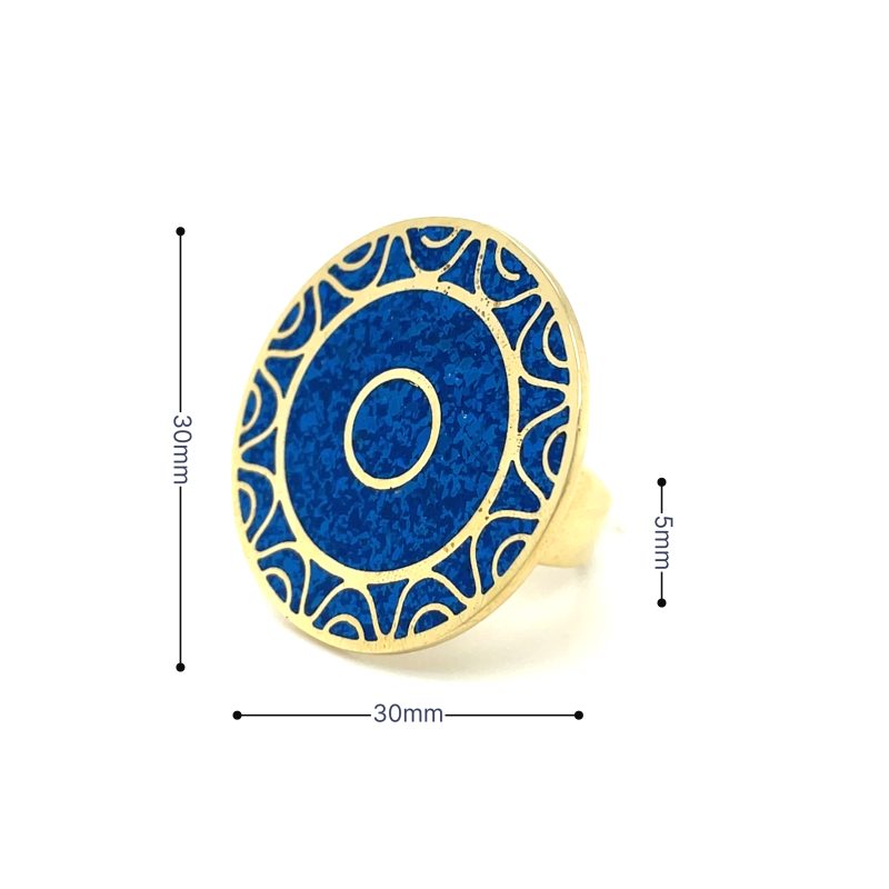 Brass Micro Mosaic Disc Ring - Image 3
