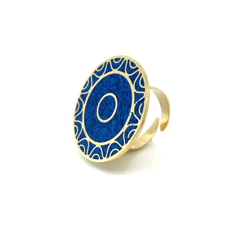 Brass Micro Mosaic Disc Ring - Image 2