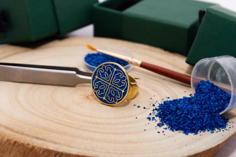 Brass Micro Mosaic Disc Ring - Image 4