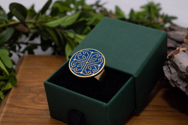 Brass Micro Mosaic Disc Ring - Image 5
