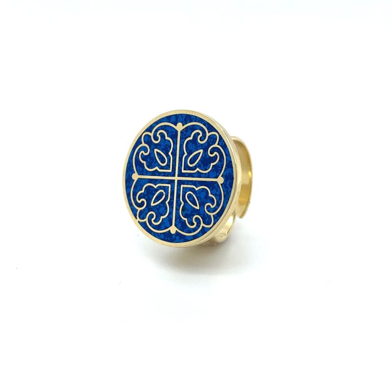 Brass Micro Mosaic Disc Ring - Image 2