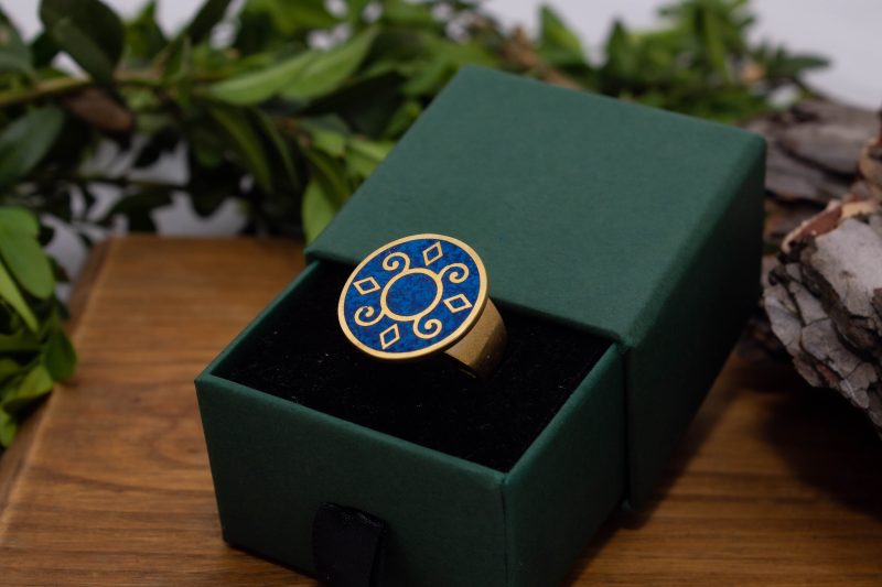 Brass Micro Mosaic Disc Ring - Image 5