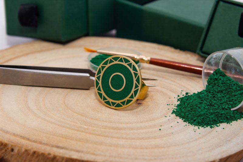 Brass Micro Mosaic Disc Ring - Image 4