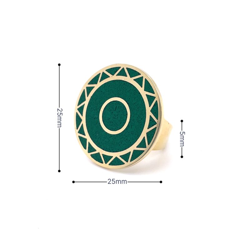 Brass Micro Mosaic Disc Ring - Image 2
