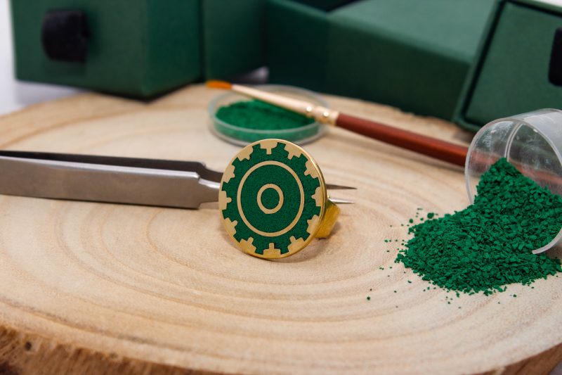 Brass Micro Mosaic Disc Ring - Image 4