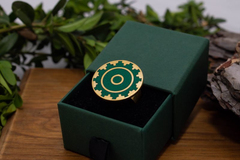 Brass Micro Mosaic Disc Ring - Image 5