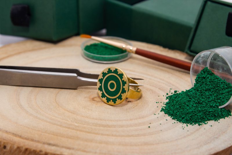 Brass Micro Mosaic Disc Ring - Image 4