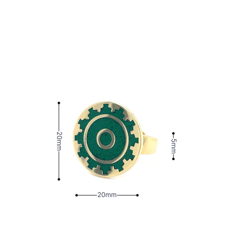 Brass Micro Mosaic Disc Ring - Image 3