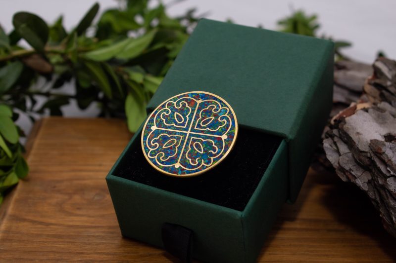 Brass Micro Mosaic Disc Ring - Image 5