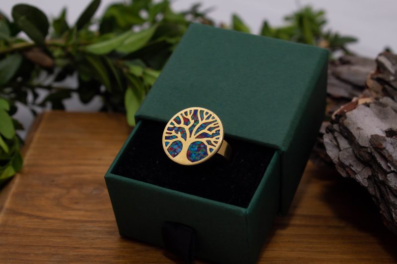 Brass Micro Mosaic Disc Ring - Image 5