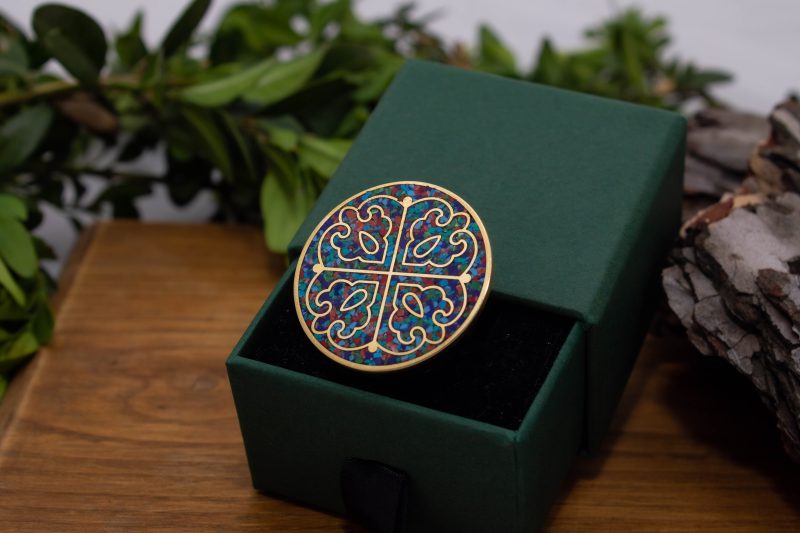 Brass Micro Mosaic Disc Ring - Image 5