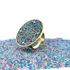 Brass Micro Mosaic Disc Ring