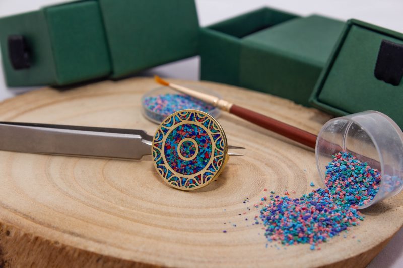 Brass Micro Mosaic Disc Ring - Image 4