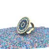 Brass Micro Mosaic Disc Ring