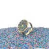 Brass Micro Mosaic Disc Ring